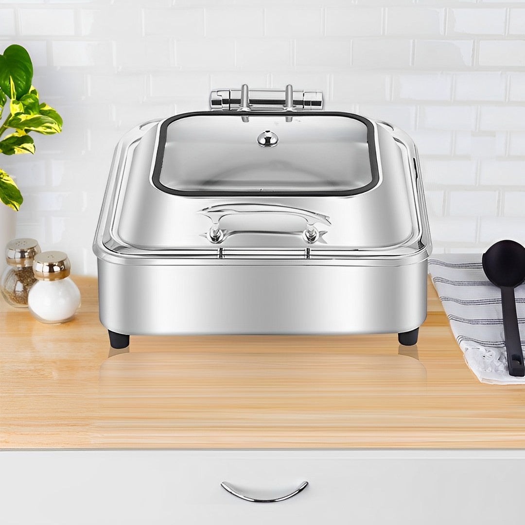 Stainless Steel Square Chafing Dish Tray with Top Lid