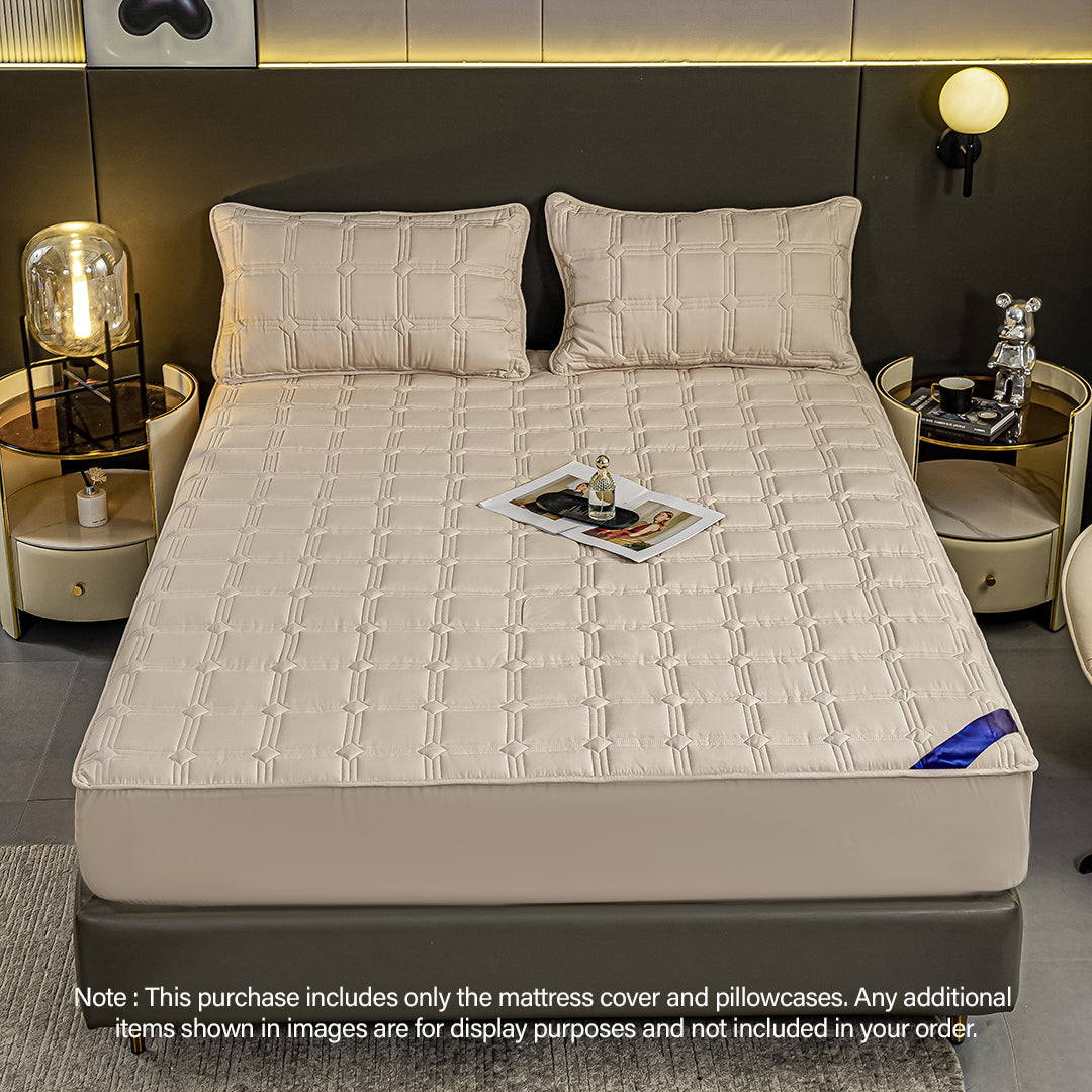 183cm Beige Wide Mattress Cover