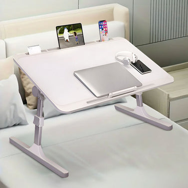 SOGA 70X45cm White Small Laptop Bed Portable Foldable Study Table Adjustable