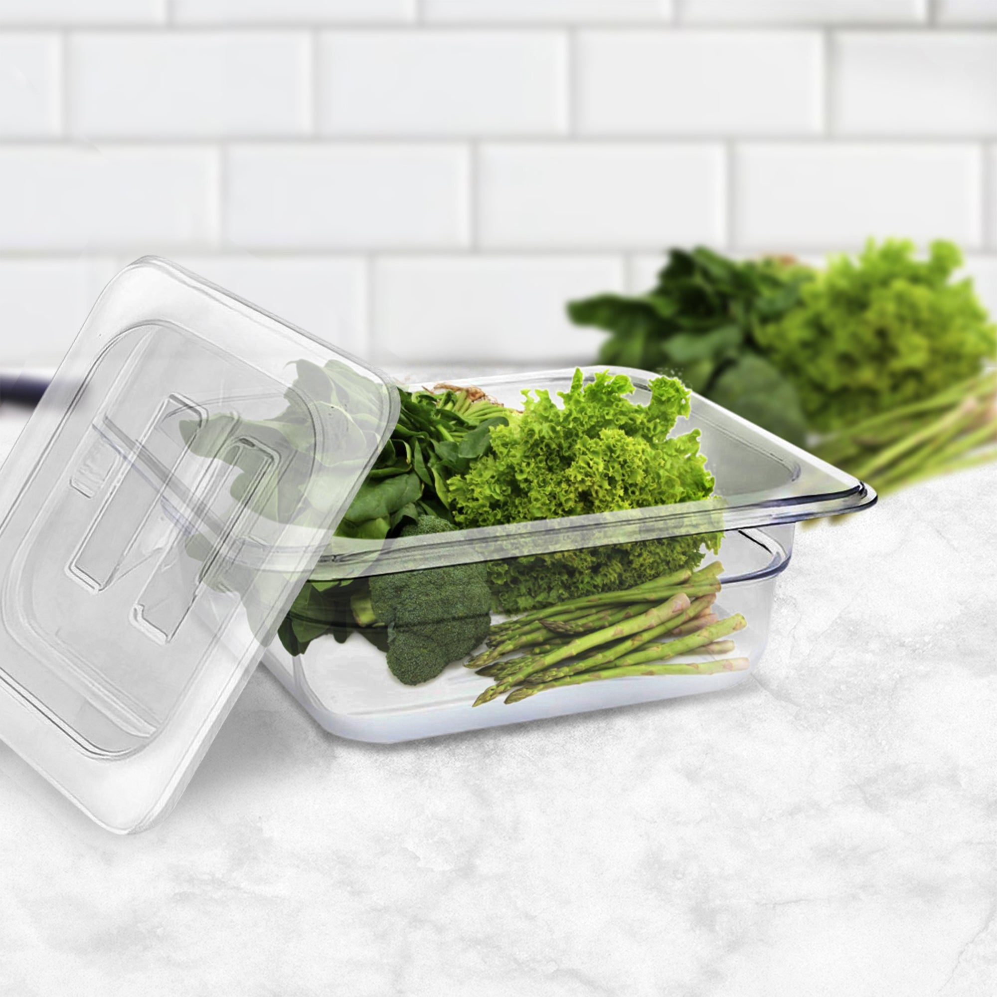 65mm Clear GN Pan 1/6 Food Tray with Lid