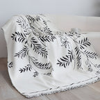 SOGA One-seater White Sofa Cover Leaf Print 130x180cm Polyester