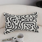 SOGA 30cm Black White Abstract Swirl Pattern Decorative Throw Pillow