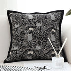 45cm Throw Pillow Black Cat Paradise