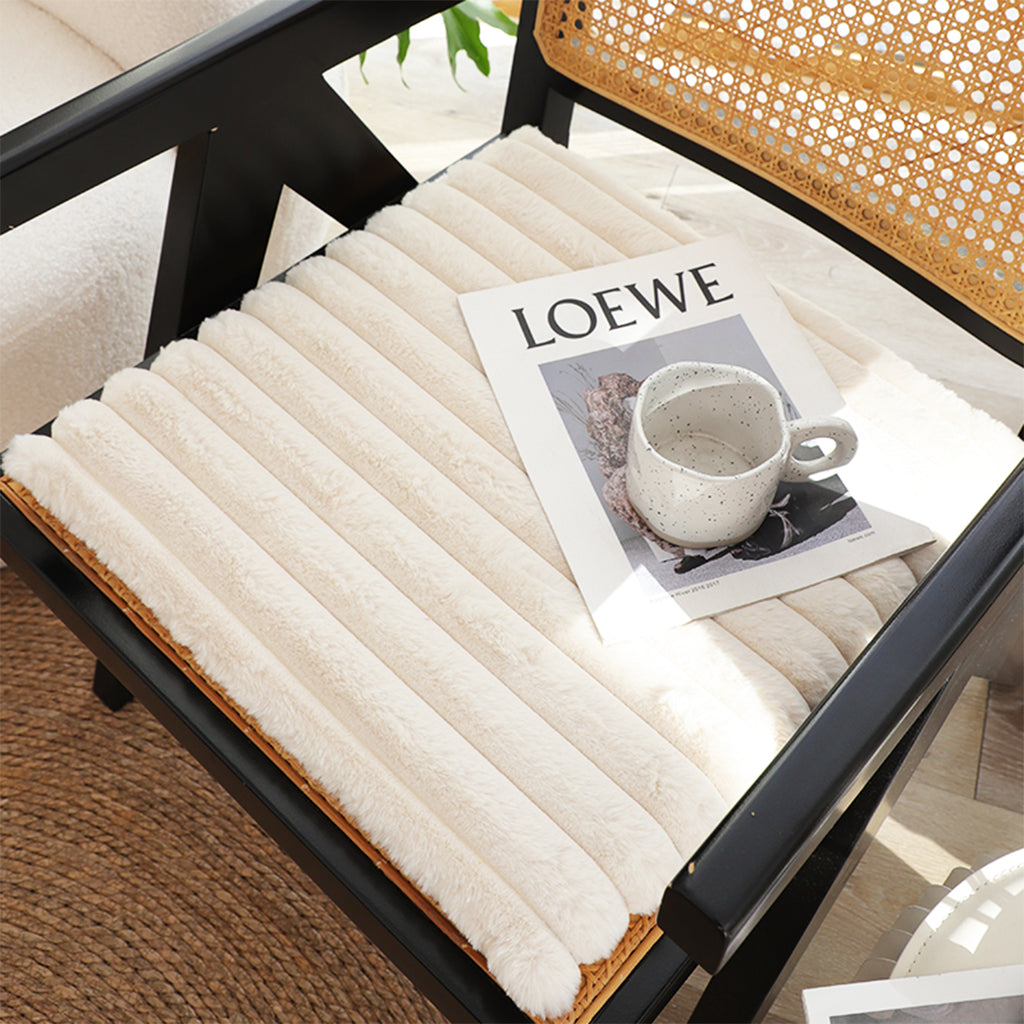 SOGA 2X 45cm Cream Corduroy Soft Leaning Plush Backrest Seat Pillow