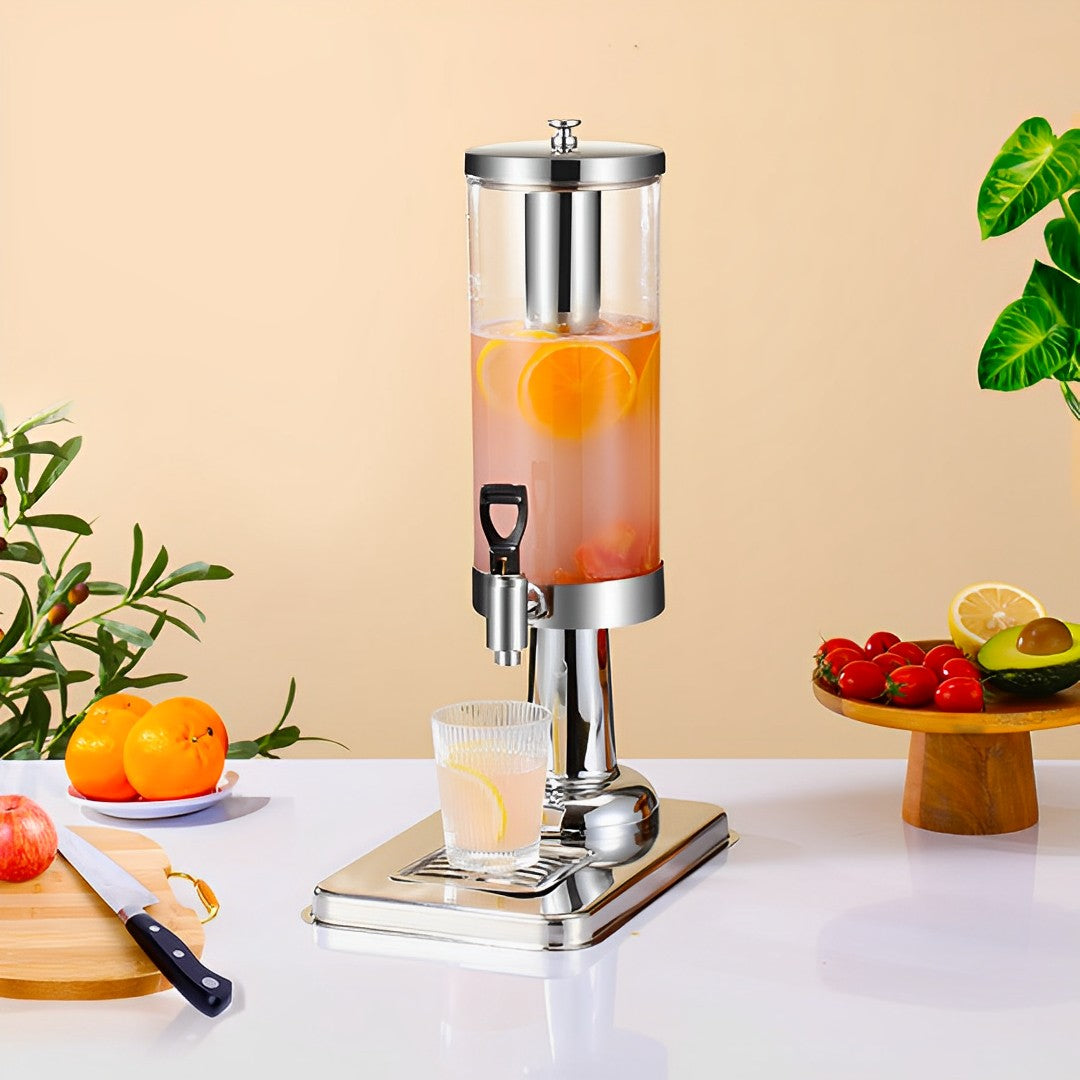 Single 3L Silver Stainless Steel Beverage Dispenser