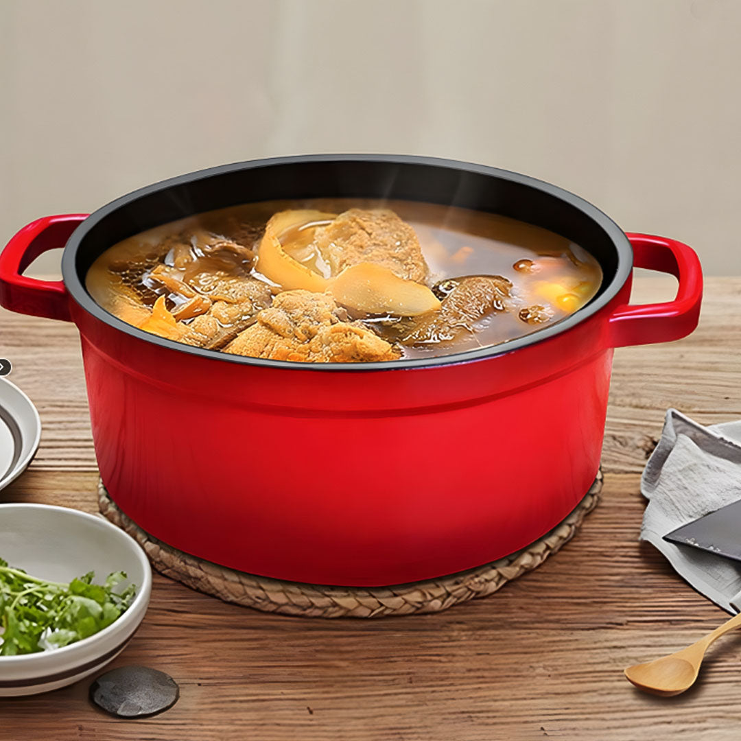 Cast Iron Porcelain Casserole 3.6L Red 24cm
