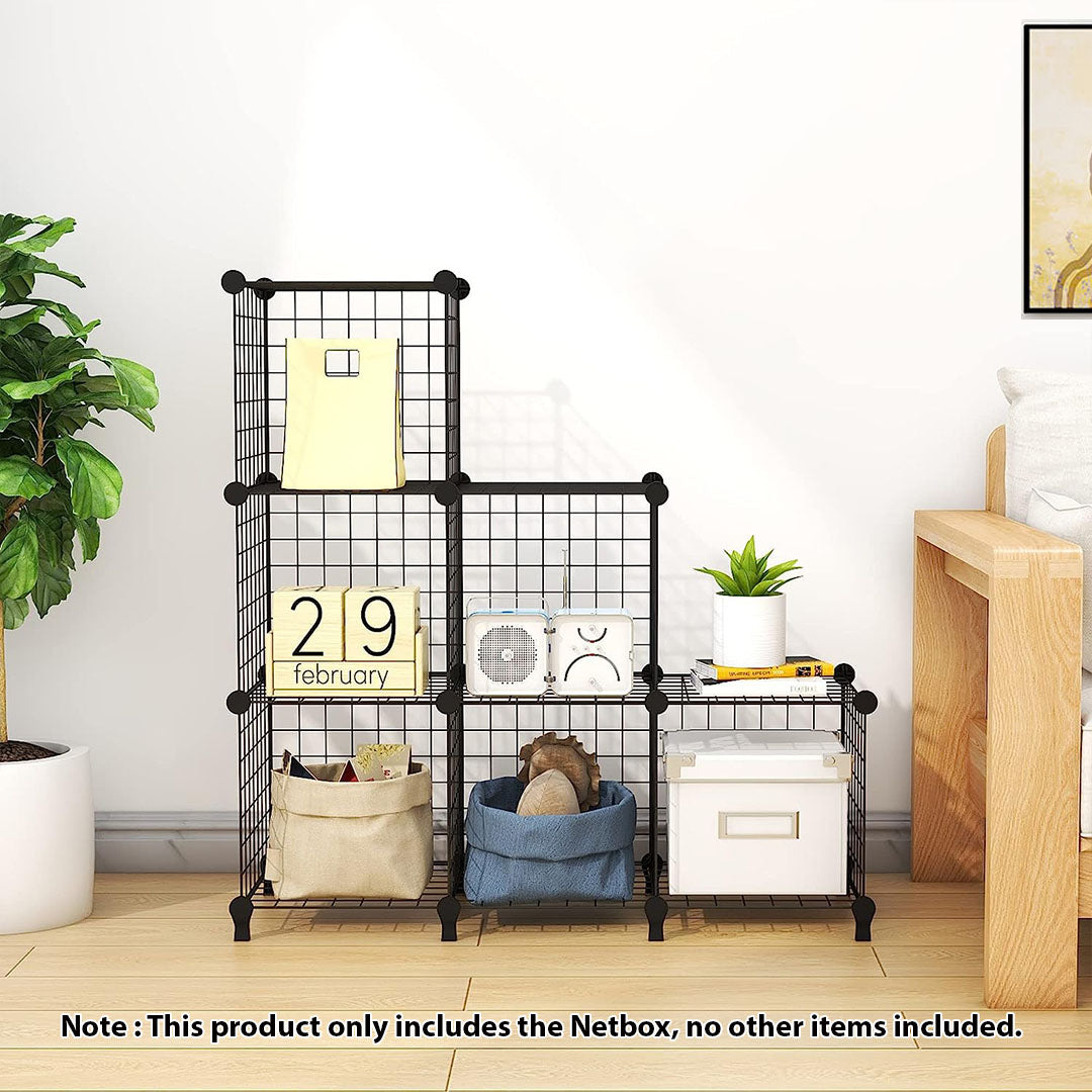 Black Portable 6-Cube 3 Column Storage Organiser