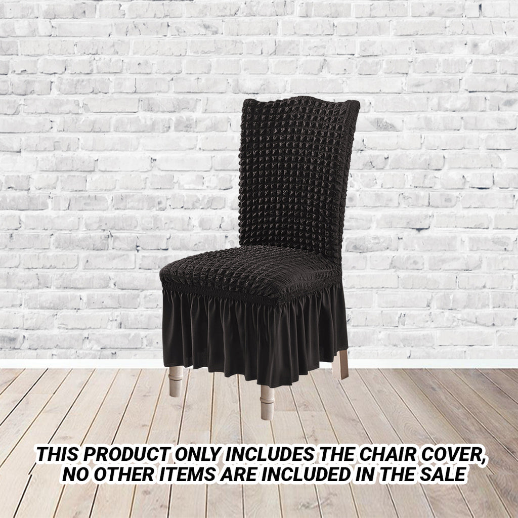 Black Chair Cover Seat Protector with Ruffle Skirt