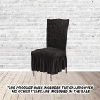 Black Chair Cover Seat Protector with Ruffle Skirt