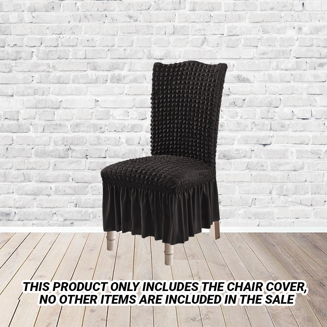 Black Chair Cover Seat Protector with Ruffle Skirt