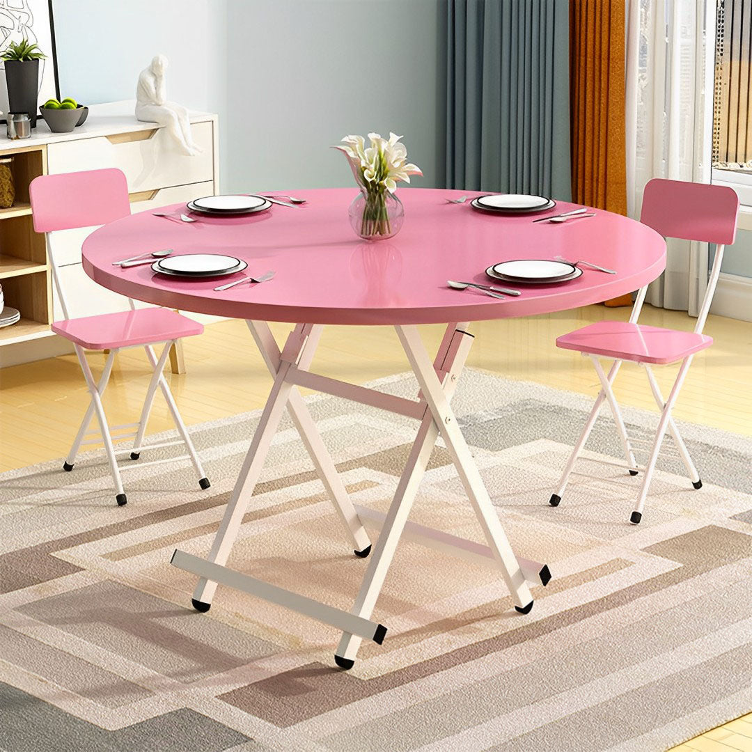 Pink Round Dining Table
