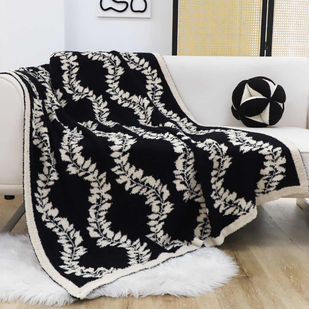 130x170cm Throw Blanket Retro Vine Pattern