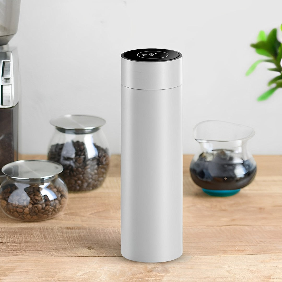 500ML Smart Thermometer Bottle Vacuum Flask  White