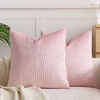 SOGA 50cm Pink Textured Geometric Pattern Decorative Throw Pillow