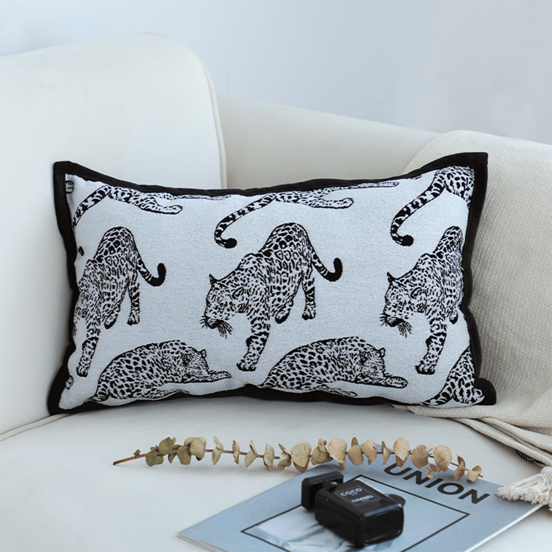 30cm Throw Pillow White Leopard