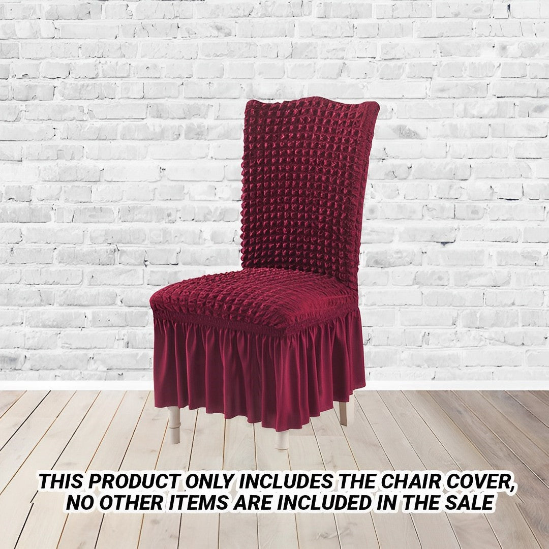 Burgundy Chair Cover Seat Protector with Ruffle Skirt