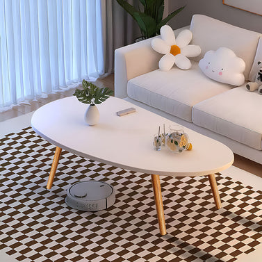 SOGA 80x40cm White Living Room Nordic  Coffee Table Simple Modern Home Style
