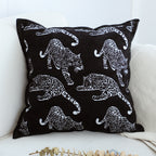 45cm Throw Pillow Black Leopard