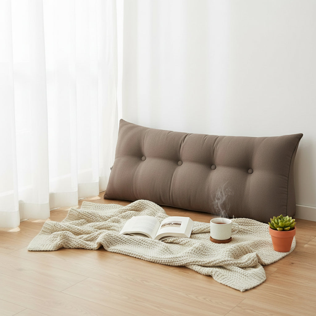 SOGA 120cm Coffee Wedge Bed Cushion