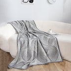 SOGA Charcoal Gray Geometric Swirl Throw Blanket 130x180cm Polyester