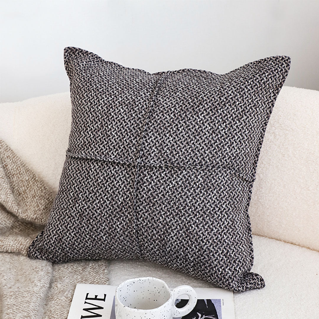 SOGA 45cm Herringbone Textured Woven Square Throw Pillow
