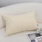 SOGA 30cm Cream Boucle Textured Fluffy Decorative Throw Pillow
