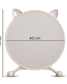 SOGA 40cm White Smart Makeup Bedroom Table Mirror Cat Ear Style No LED Light