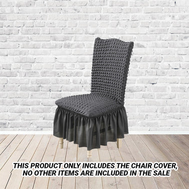 Dark Grey Chair Cover Seat Protector with Ruffle Skirt