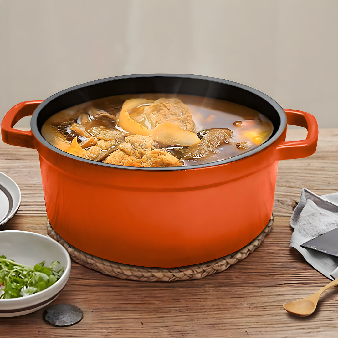 Cast Iron Porcelain Casserole 3.6L Orange 24cm