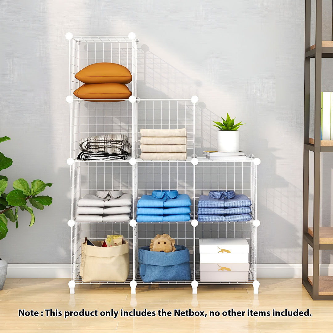 White Portable 9-Cube 3 Column Storage Organiser