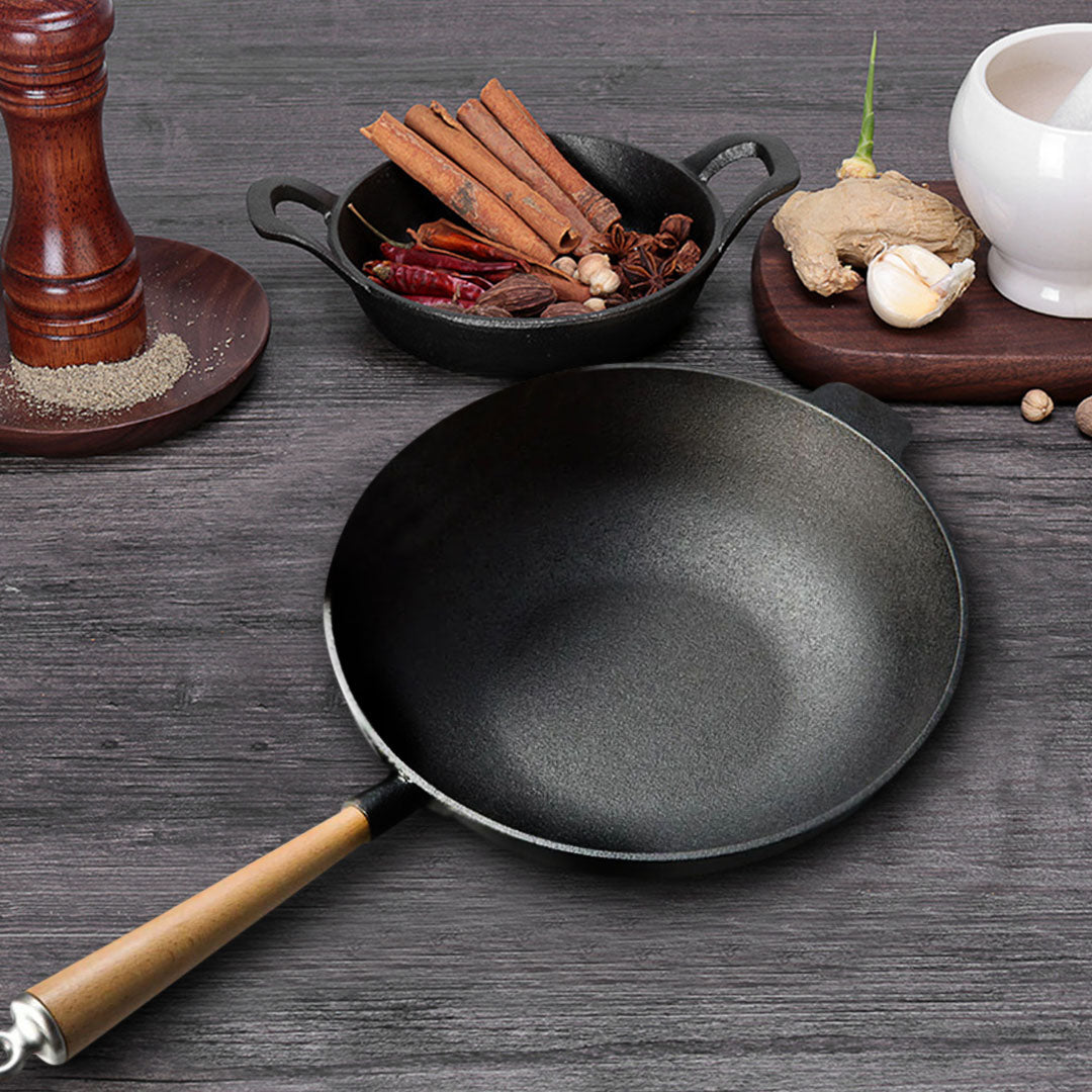 31cm Cast Iron Wok FryPan