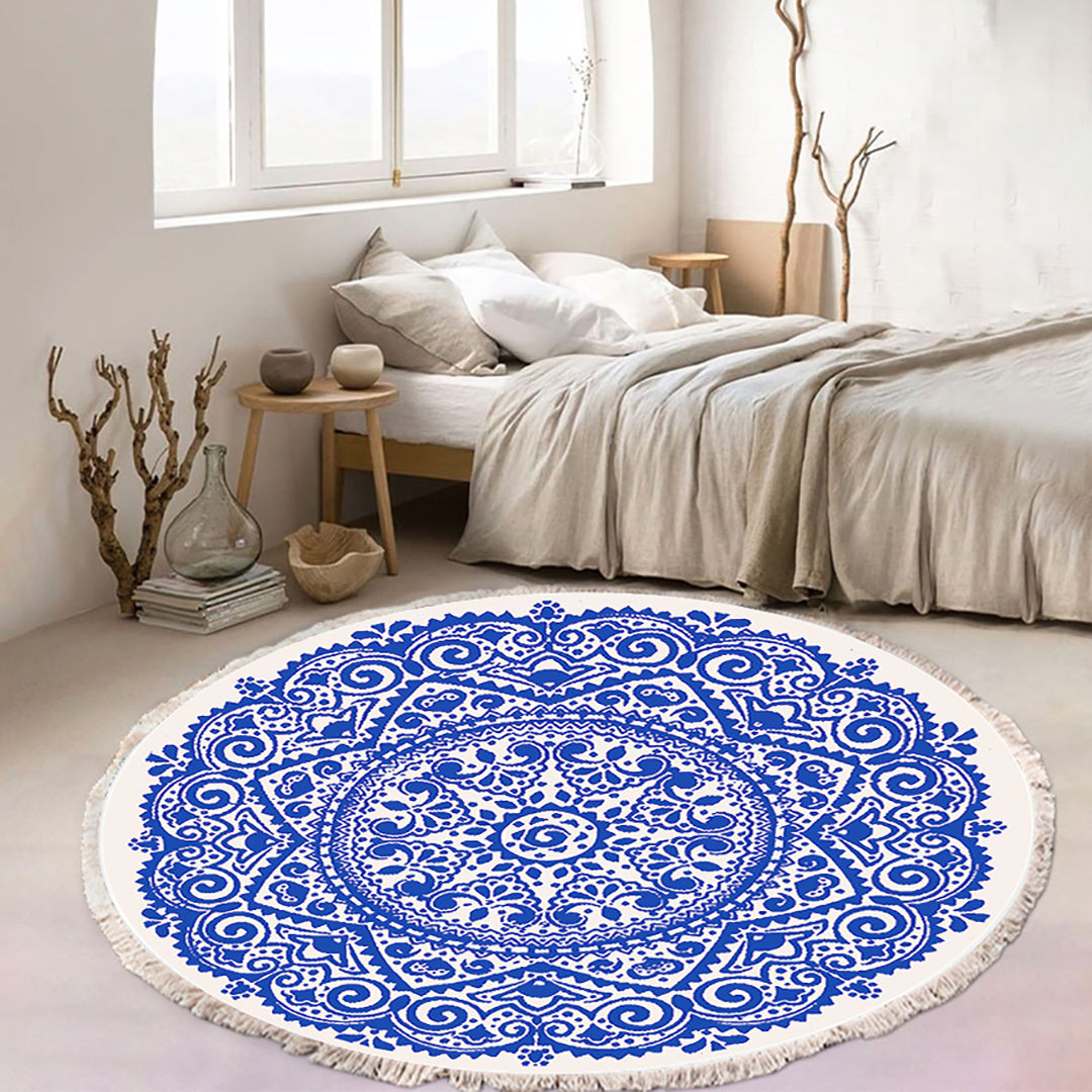 SOGA 120cm Mandala Round Tapestry Indian Area Rug for Living Room Lounge Anti-slip Doormat Home Decor