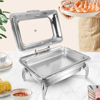 Stainless Steel Rectangular Chafing Dish with Top Lid