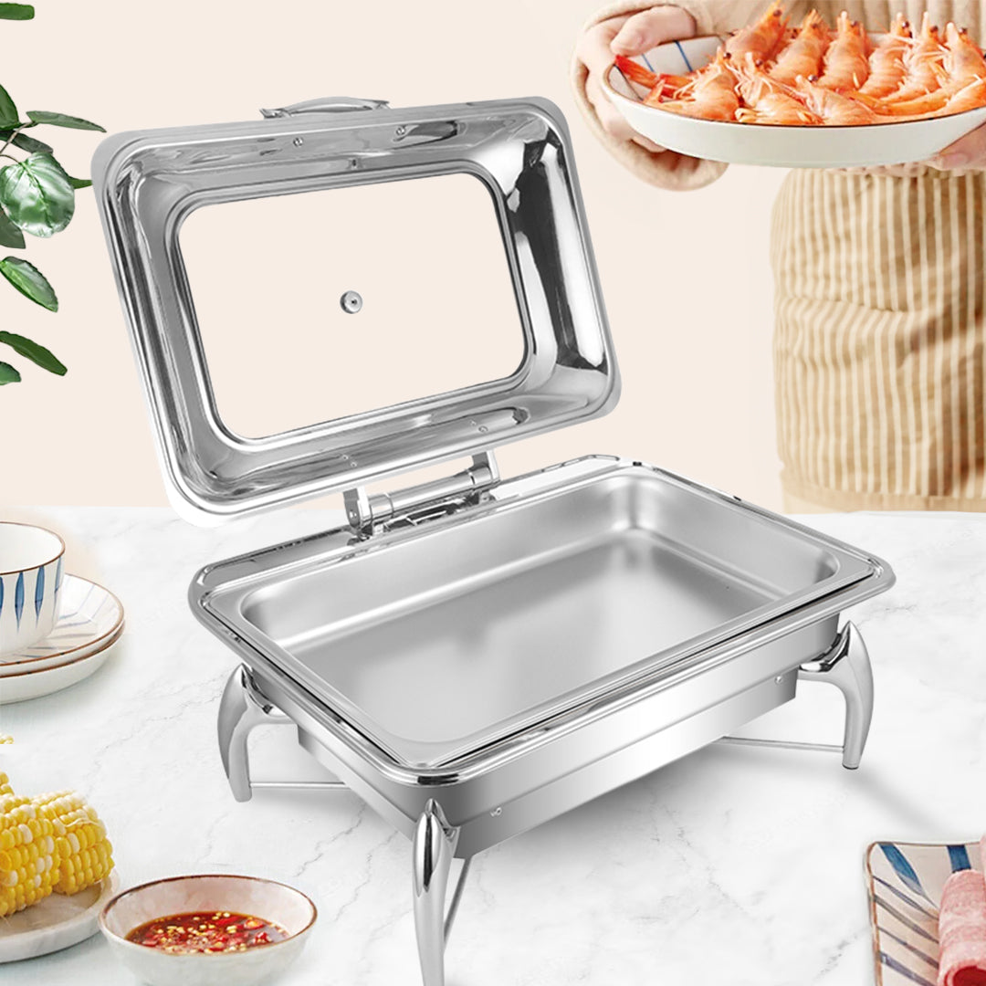 Stainless Steel Rectangular Chafing Dish with Top Lid