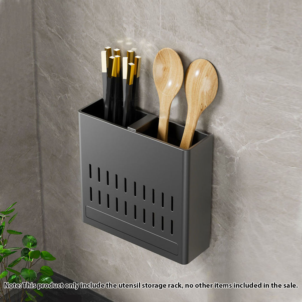 Wall Mounted Kitchen Utensil Rack Spoon Fork Chopstick Storage