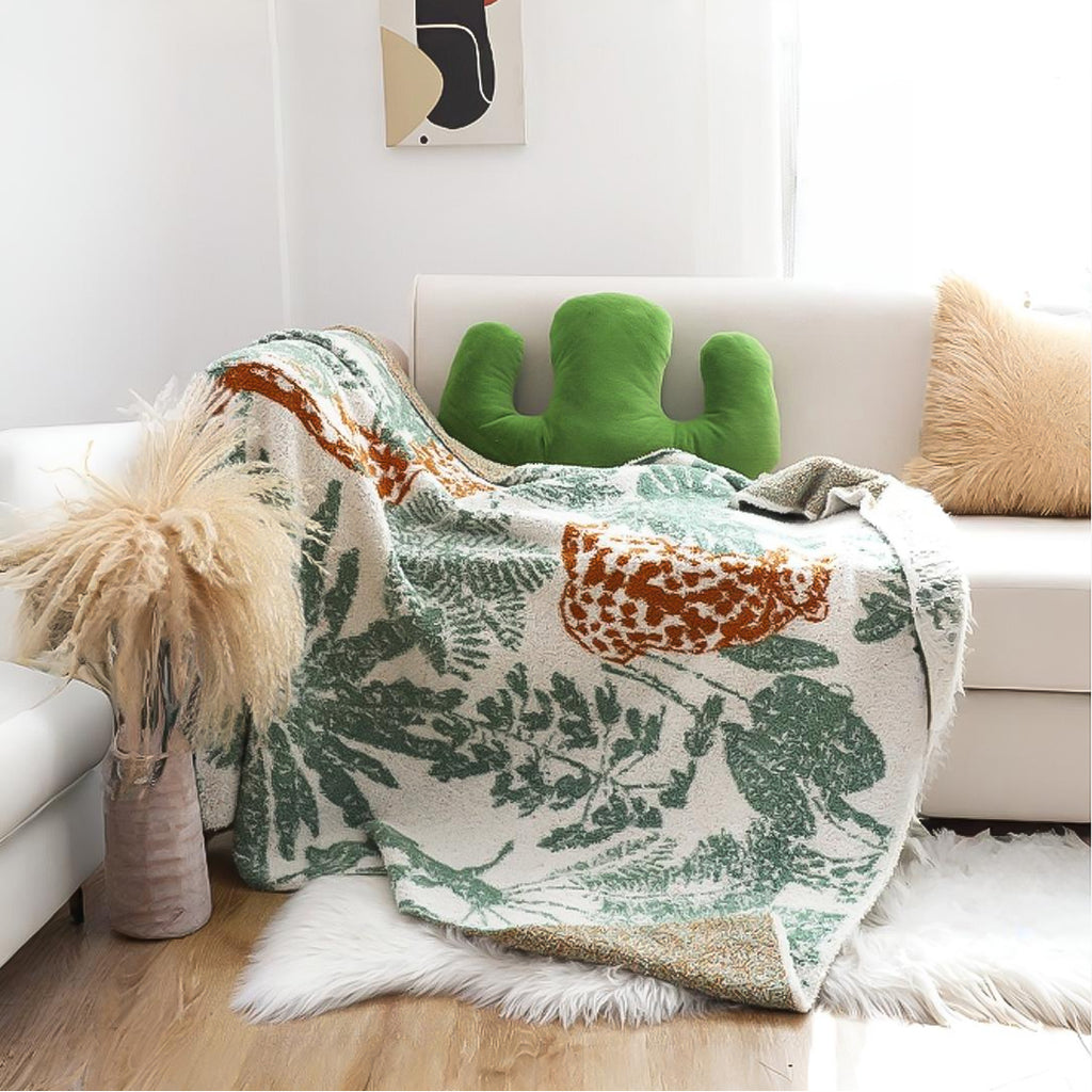 SOGA Tropical Leaf Print Throw Blanket 130x180cm Soft Polyester