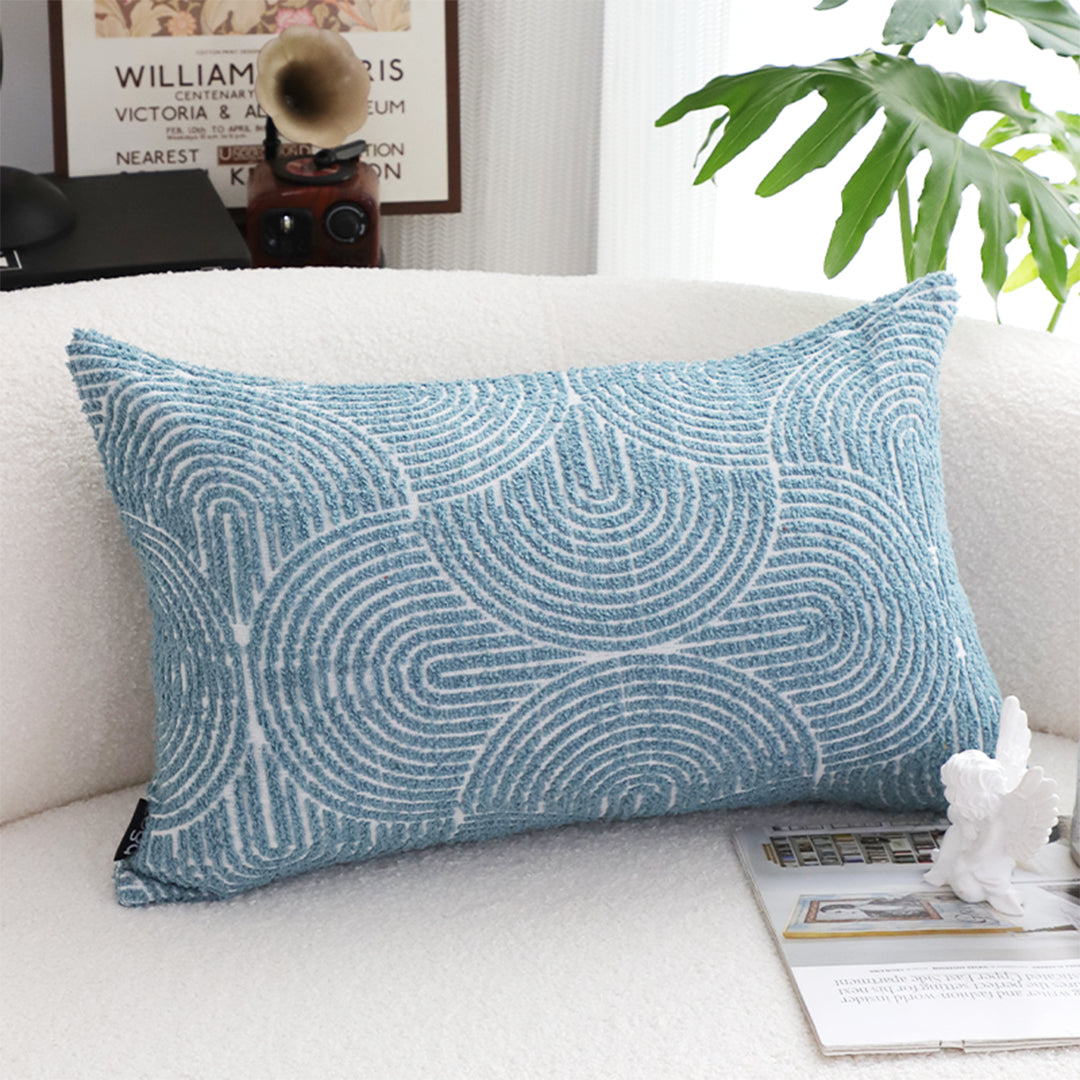 35cm Blue Throw Pillow Geometric Indoor and Outdoor Corded