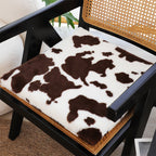 SOGA 2X 45cm Coffee Cowhide Soft Leaning Plush Backrest  Seat Pillow