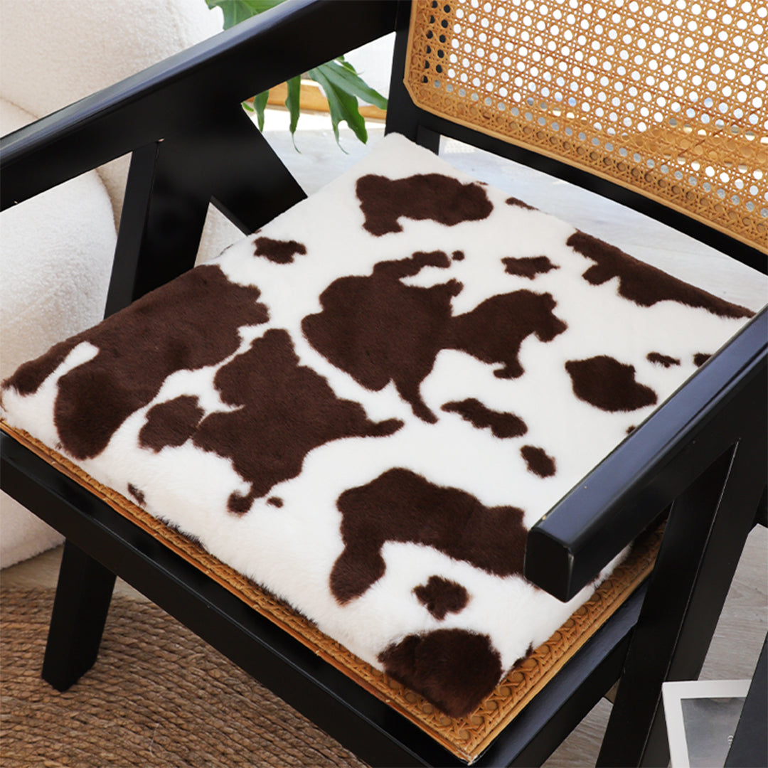 SOGA 2X 45cm Coffee Cowhide Soft Leaning Plush Backrest  Seat Pillow