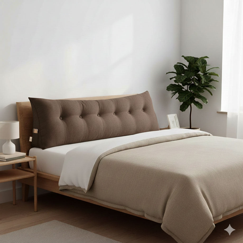 SOGA 180cm Coffee Wedge Bed Cushion