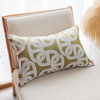 SOGA 35cm Artistic Olive Green White Geometric Pattern Throw Pillow