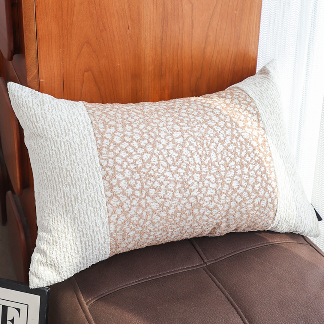 SOGA 35cm Modern Beige Color Block Textured Decorative Throw Pillow