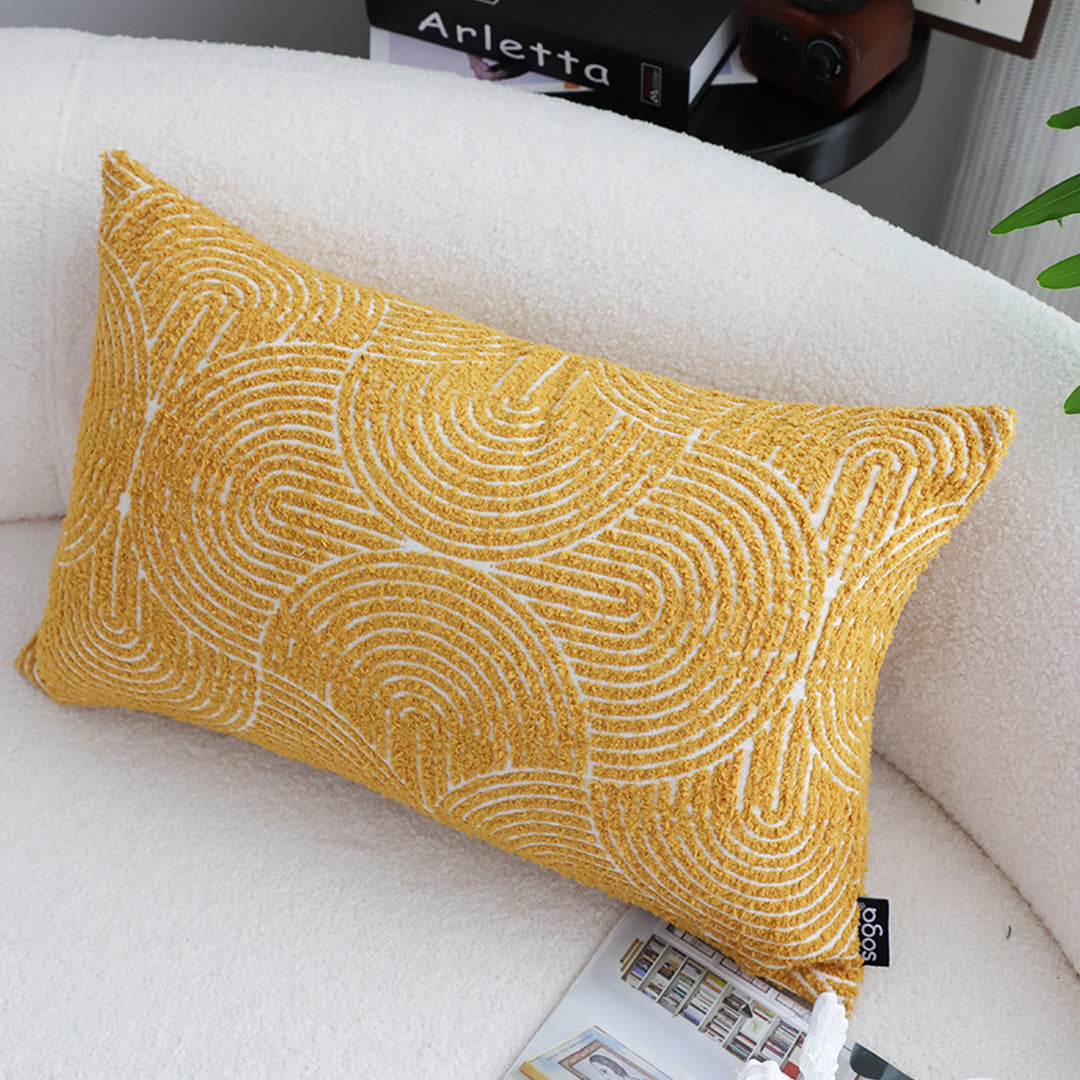 35cm Mustard Yellow Throw Pillow Geometric