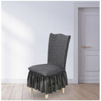 Dark Grey Chair Cover Seat Protector with Ruffle Skirt