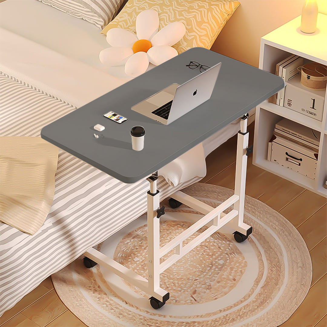 SOGA 40x80cm Black Bedside Table Movable Bedroom Desk Student Computer Table