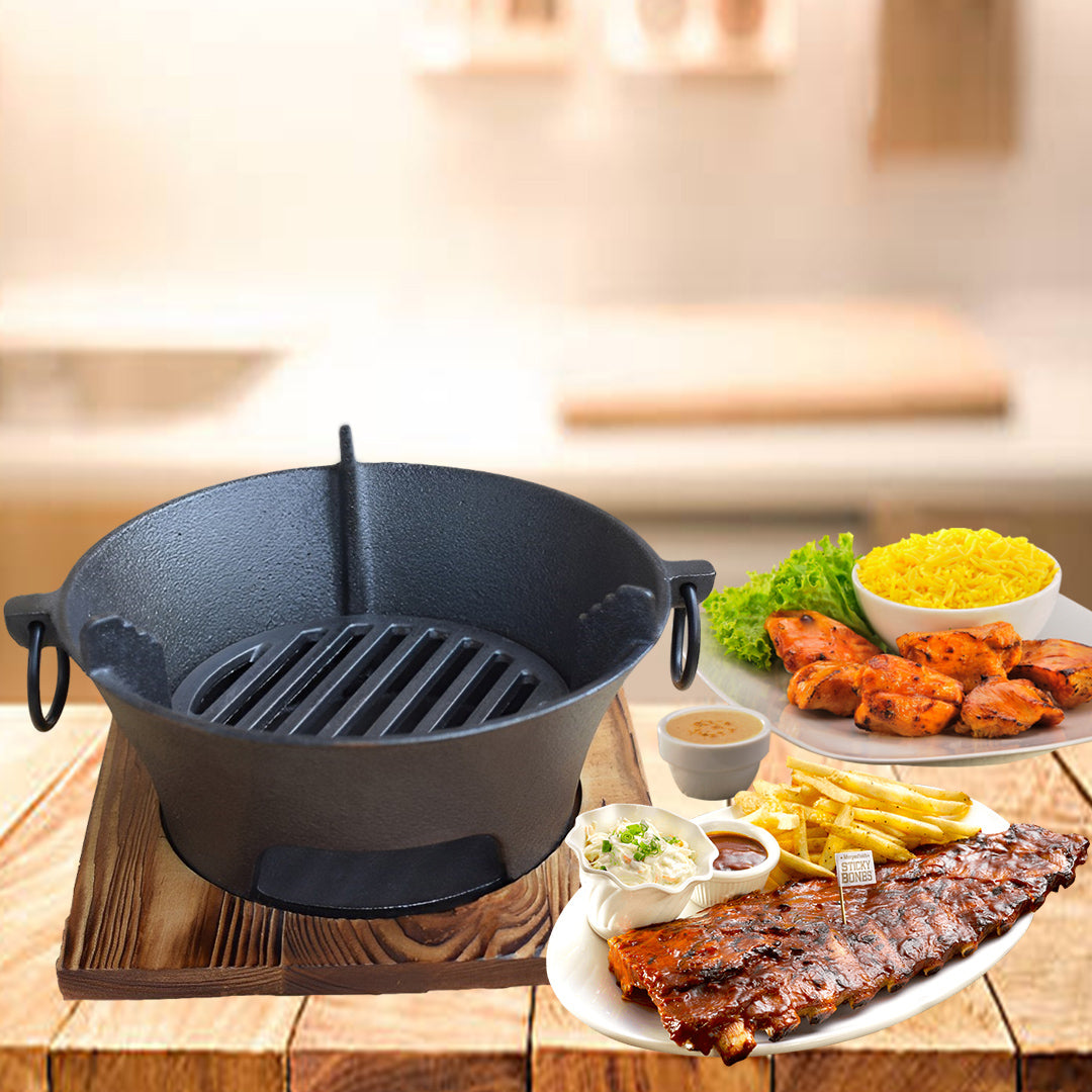 Medium Cast Iron Round Stove Charcoal Table Net Grill