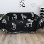 SOGA Two-seater Black Sofa Cover Leopard Print 180x260cm Polyester