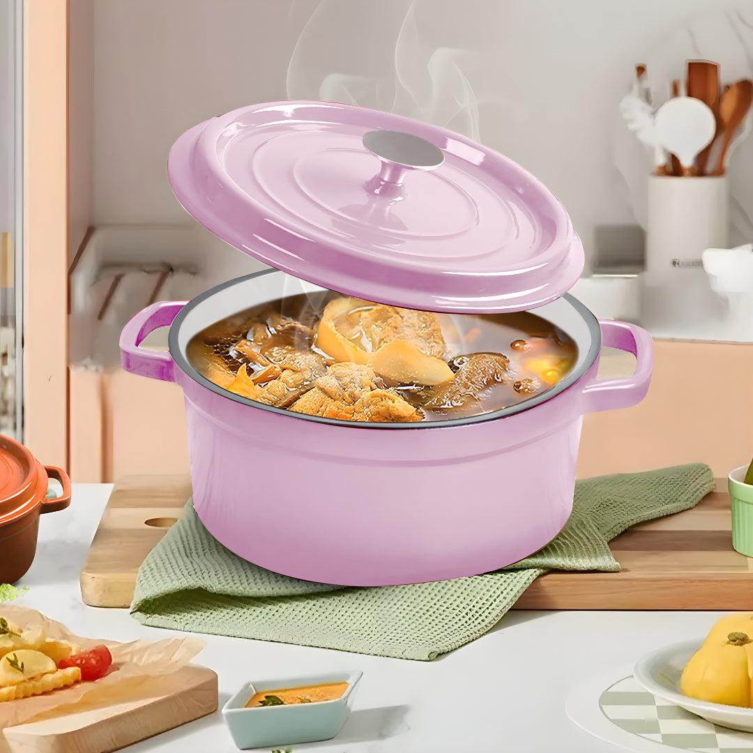 Cast Iron Ceramic Casserole 3.6L Pink 24cm