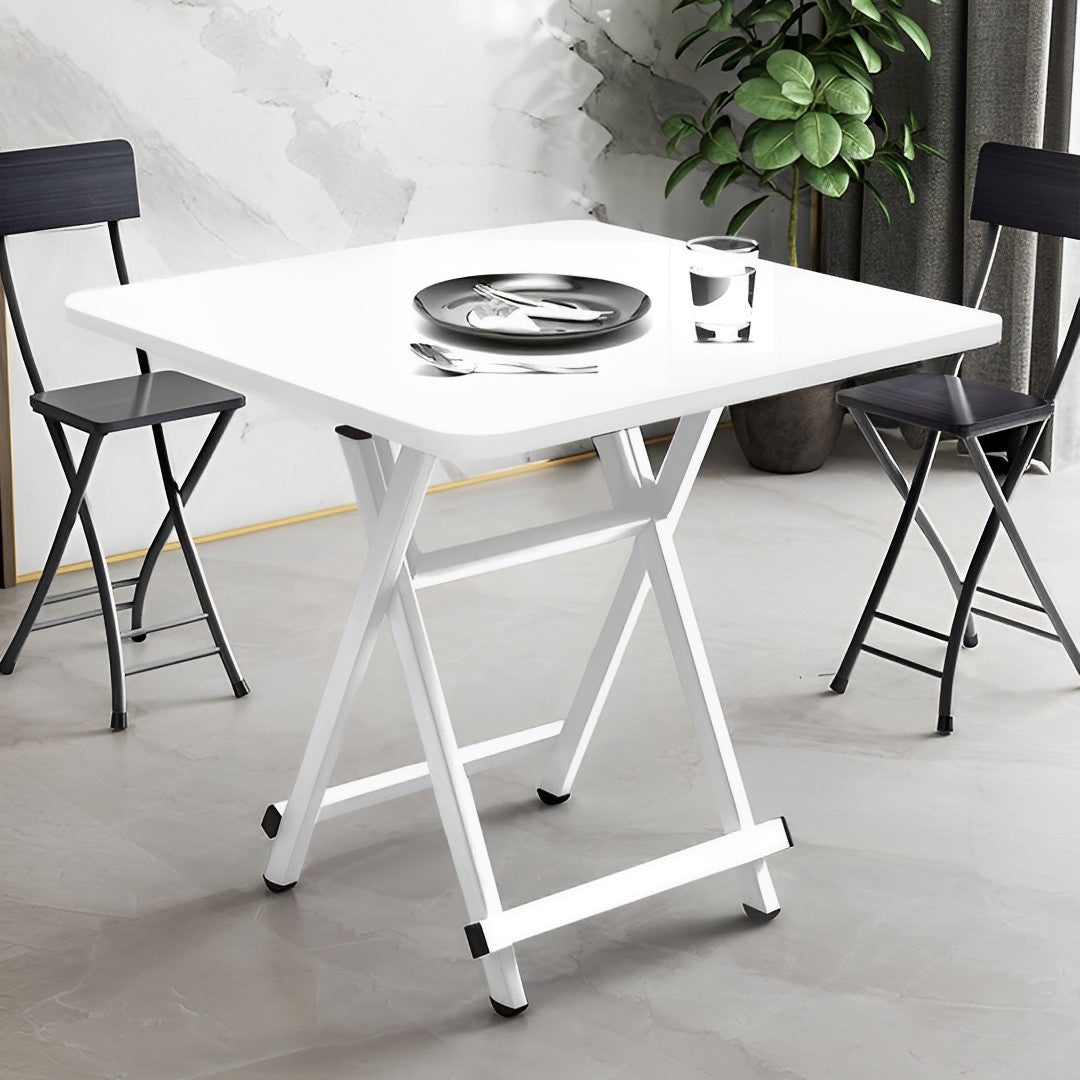 White Dining Table with Lacquered Legs
