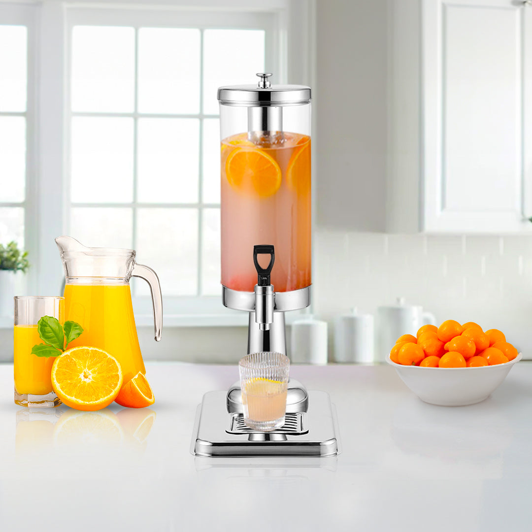 Single 3L Silver Stainless Steel Beverage Dispenser